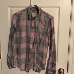 Pink and Grey plaid shirt